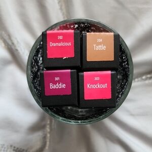 Color Street Set of Four Lipsticks - Baddie Dramalicious Tattle Knockout